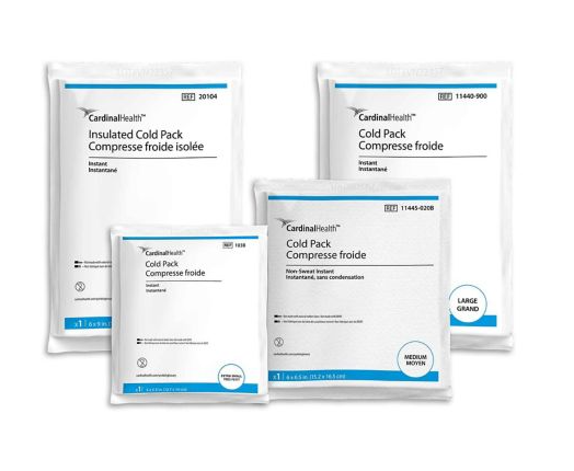 Instant Cold Pack, Insulated, Medium, 6" x 6.5", Disposable, 24/cs