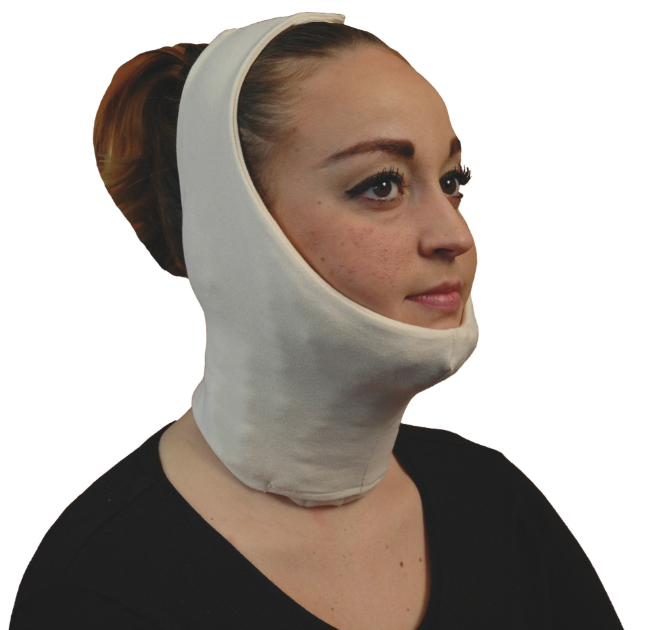 JoViPak Extended Chin Strap, Organic Cotton & Spandex, Med, Ivory