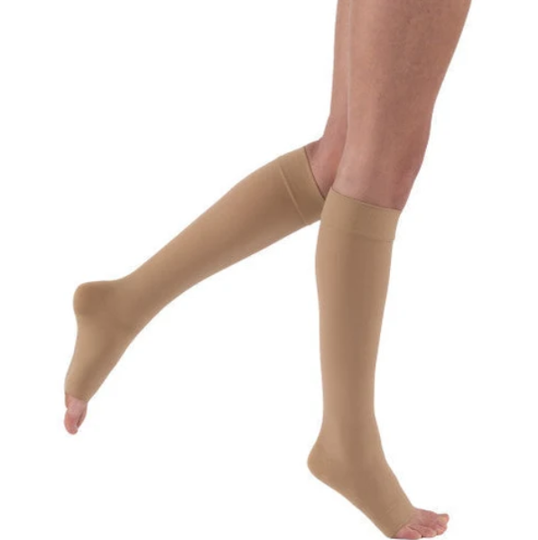 BSN Medical/Jobst Relief Knee High 30-40 mmHg, Open Toe, Beige, Lg Petite