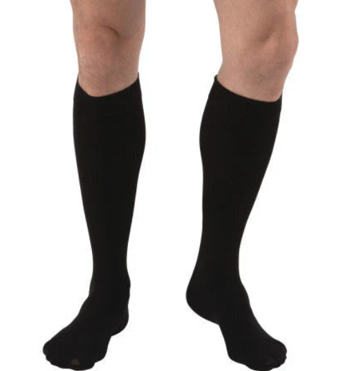 Compression Knee High, 20-30mmhg, Closed Toe, XLg, Black, 1/pr