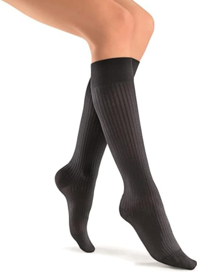 BSN Medical/Jobst Activa soSoft Knee High, 8-15mmHg, Black Ribbed, Med