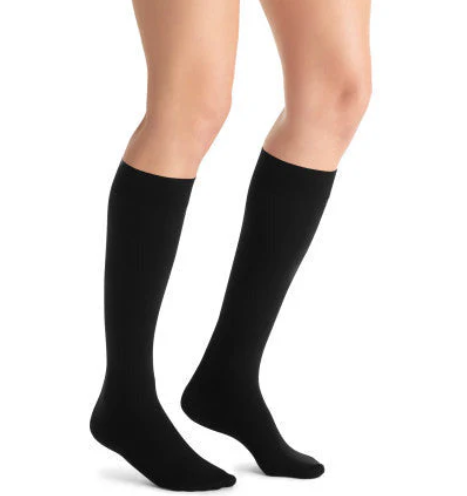 Opague Knee Highs w/Softfit, 20-30, Black, Lg, 1/pr