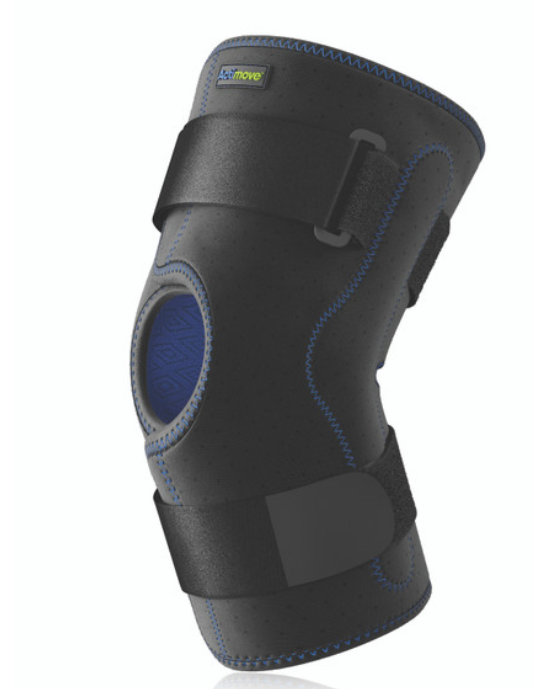 Actimove Knee Brace Wrap w/Composite Polycentric Hinges & Condyle Pads, Black, Med