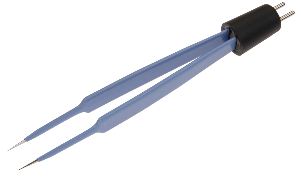 Olsen Bipolar Forceps, Jewelers, Insulated, Smooth, Straight Micro Tips, 4 1/2 in, 114 mm, Reusable