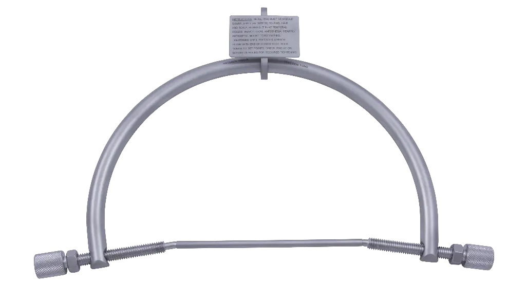 Skull Tongs, with One Spring-Loaded Point for Cervical Traction, Max Opening 6-1/4"