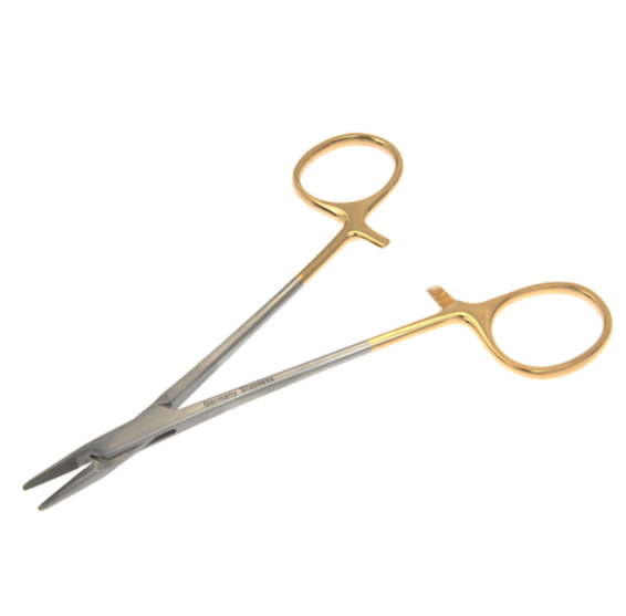 Needle Holder, Halsey, Serrated, 5"