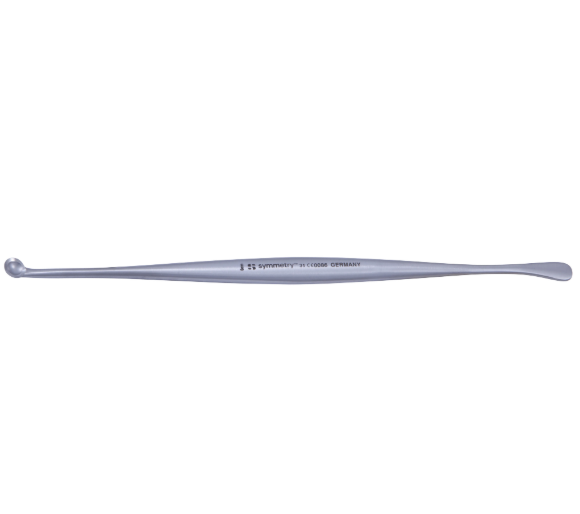 Dissector, Penfield, Double-Ended, Size 1, Broad Curved & Sharp Round Spoon, 7"
