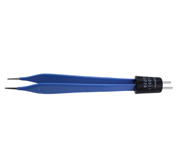 Olsen Bipolar Forceps, Adson, Insulated, Serrated, Straight, 1.0mm Tips, 5", Reusable