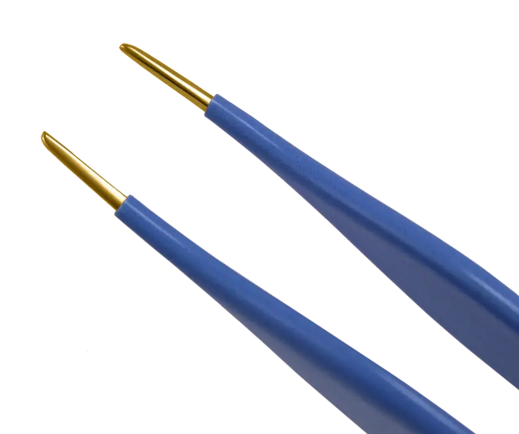 Olsen Bipolar Forceps, Midas Touch Adson, Insulated, Smooth, Straight, 1.0 mm Tips, 5 in, 127 mm, Single Use, 5/bx