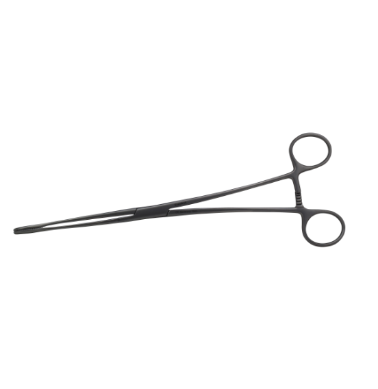 Forceps, Sponge, Straight, Serrated, 9-1/2"