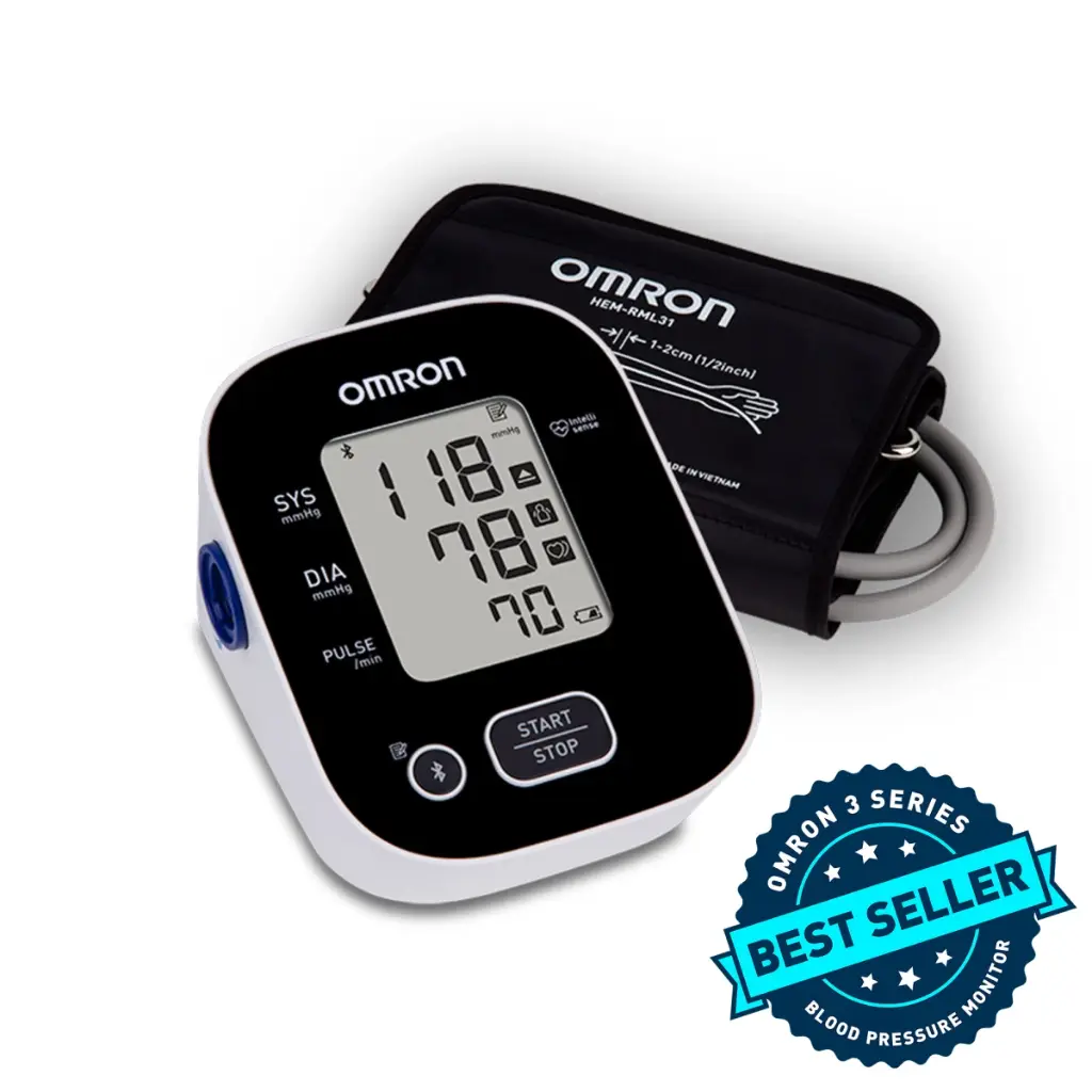 3 Series Upper Arm Blood Pressure Monitor, Advanced Accuracy, One-Touch Use, Bluetooth® Wireless Connectivity, Irregular Heartbeat Detection, Hypertension Indicator, Body Movement Detection, 1-User, 14 Total Memory, Wide-Range D-Ring Cuff, 10/cs