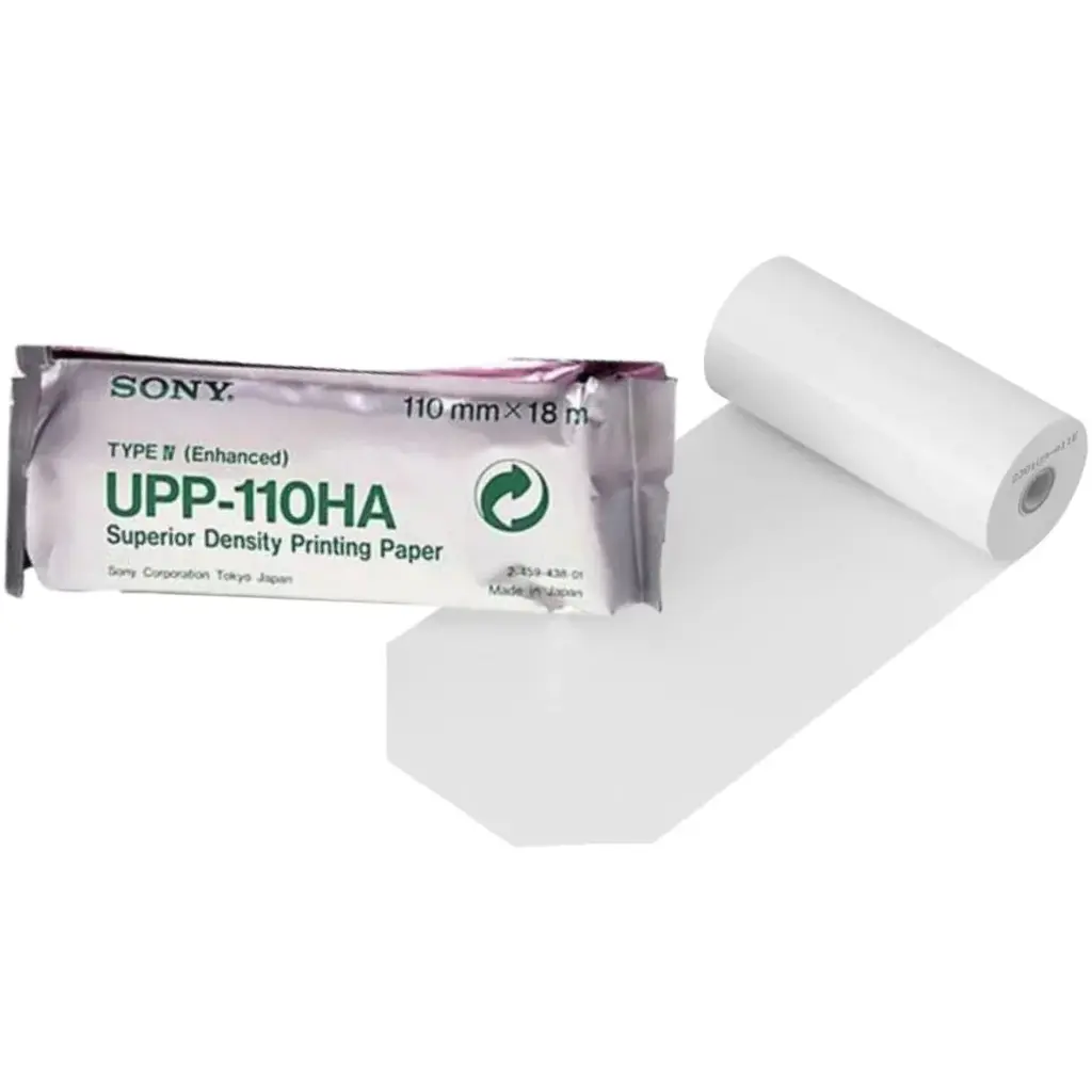 Premium ECG/EKG Recording Paper for Sony UPP-110HA, High Contrast, Black/White Grid, 110mm x 18m, Approx. 240 Prints/rl, 10 rl/bx