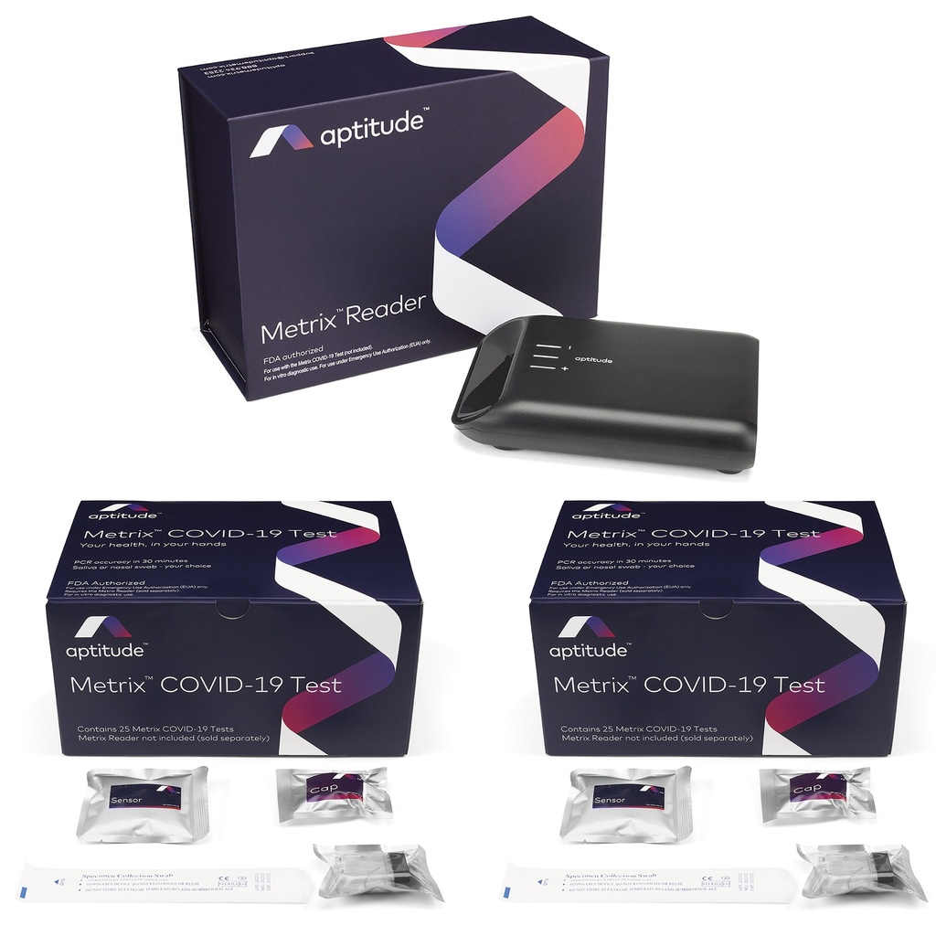 Aptitude Metrix Bundle Contents: Aptitude Metrix COVID-19 Test, Kits; Reader, 1/ea (Non-Returnable & Non-Refundable) 