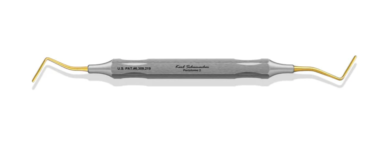 TiNi Coated Periotome #2, Posterior, Contra-Angled Blades