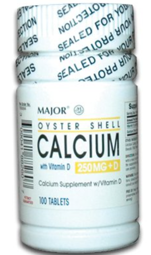 Oyster Shell Tablets, Vitamin D3, 250mg, 100s, Compare to Os-Cal®, 72/cs, NDC# 00904-1882-60