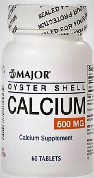 Oyster Shell, Vitamin D, 500mg, Tablets, 60s, Compare to Os-Cal®, 24/cs, NDC #00904-5460-52