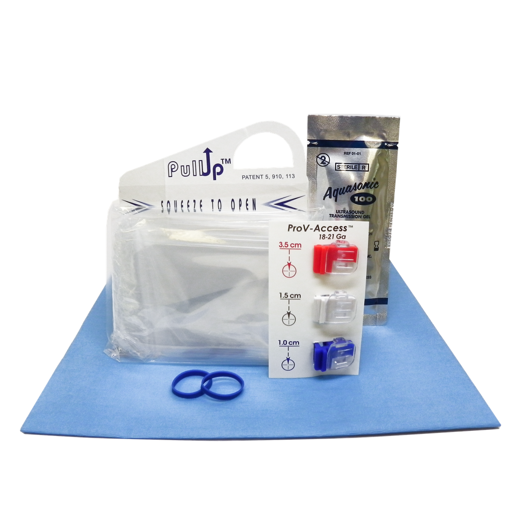 Vascular Needle Guide, Singe-Use 3-Depth Set with PullUp Probe Cover Kit, 3.5cm, 1.5cm, 1.0cm Depth, Sterile, 10/bx