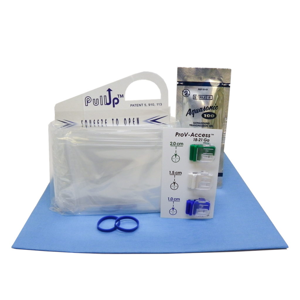 Vascular Needle Guide, Singe-Use 3-Depth Set with PullUp Probe Cover Kit, 2.0cm, 1.5cm, 1.0cm Depth, Sterile, 10/bx