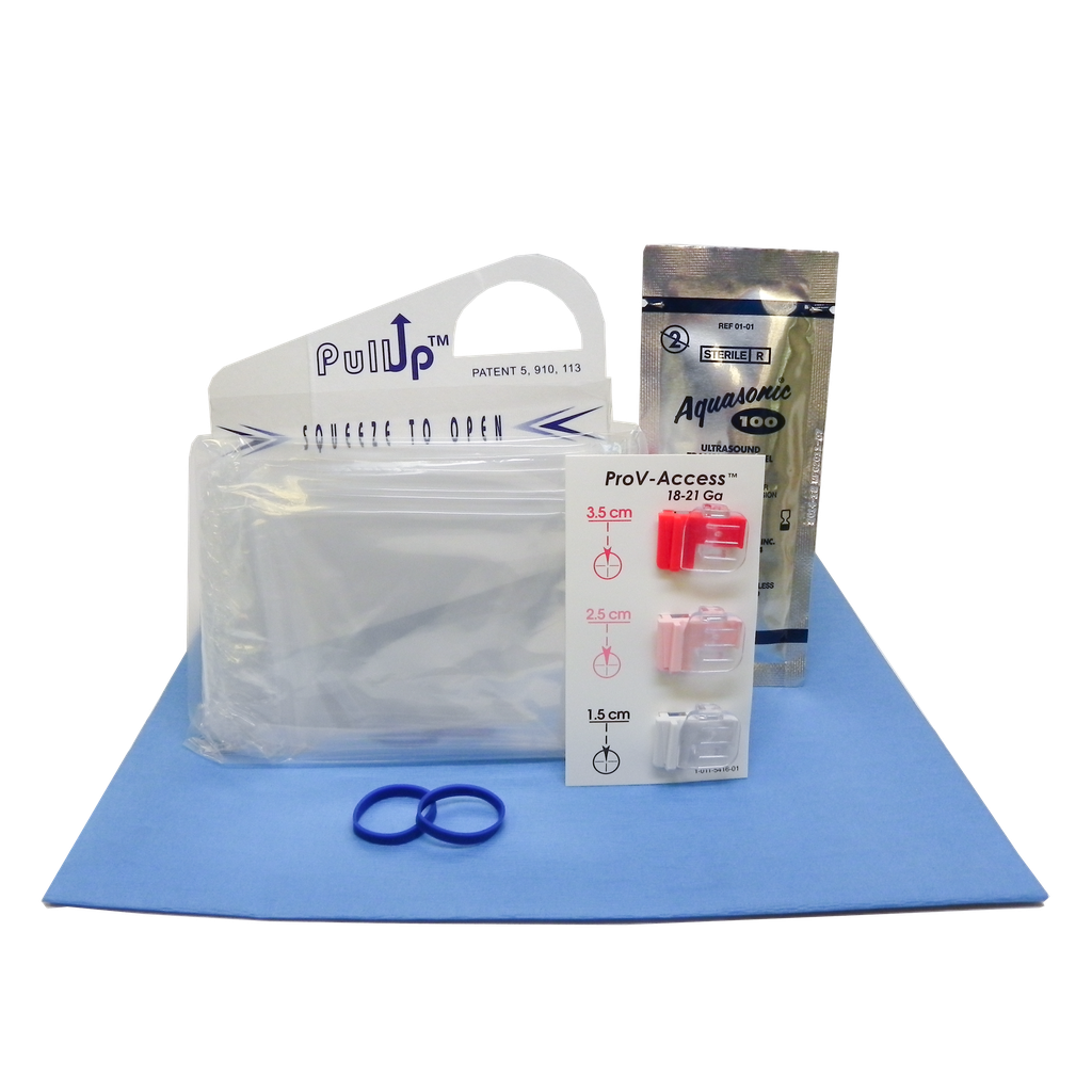 Vascular Needle Guide, Singe-Use 3-Depth Set with PullUp Probe Cover Kit, 3.5cm, 2.5cm, 1.5cm Depth, Sterile, 10/bx