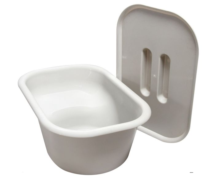 Square Commode Bucket w/Lid, 7 Qt, 11" x 6", for use w/CPAT0008D, 10/cs