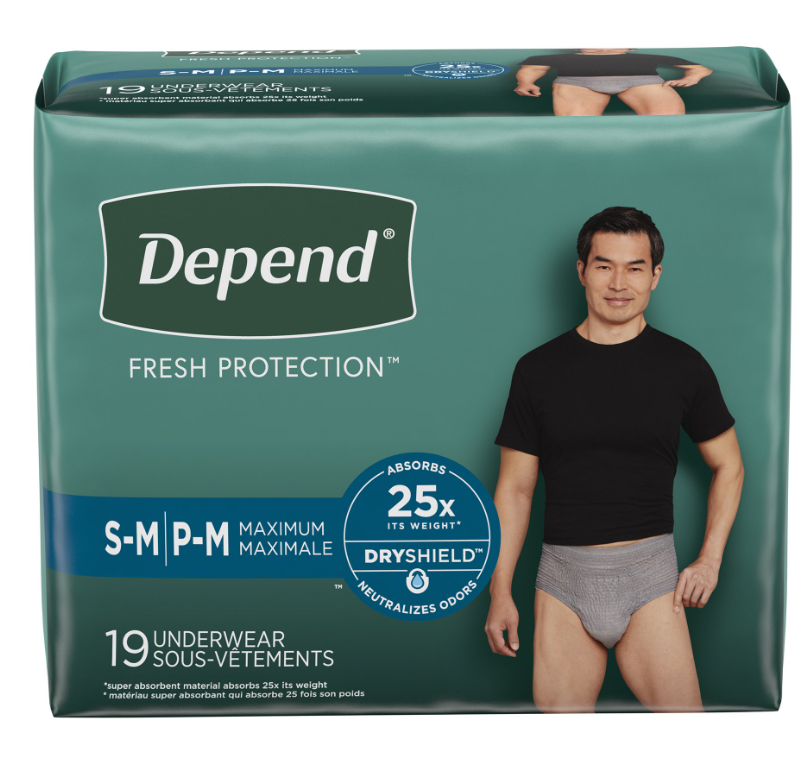 Depend's Fresh Protection, Male, Sm/PMed 19/pk, 2 pk/cs