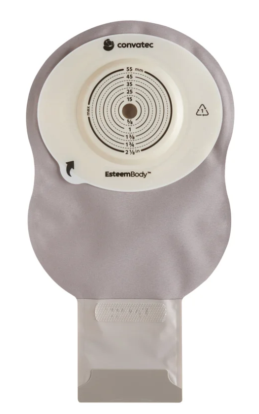 Closed End 9" Pouch with Modified Stomahesive Cut-to-Fit Barrier, Opaque with Window, 3.5mm Convex Depth, Tension Location 40mm, 30/bx