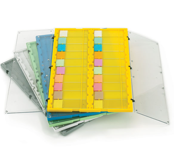 Folder, Slide File Folder, with Clear Hinged Lids, 20-Place, HIPS/SAN, Gray, 12/cs