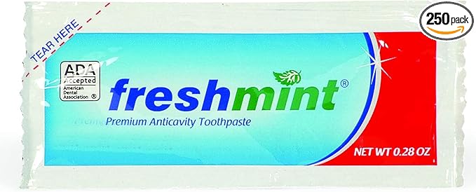 Freshmint® Premium Anticavity Fluoride Toothpaste Packet , Single Use, 250/cs