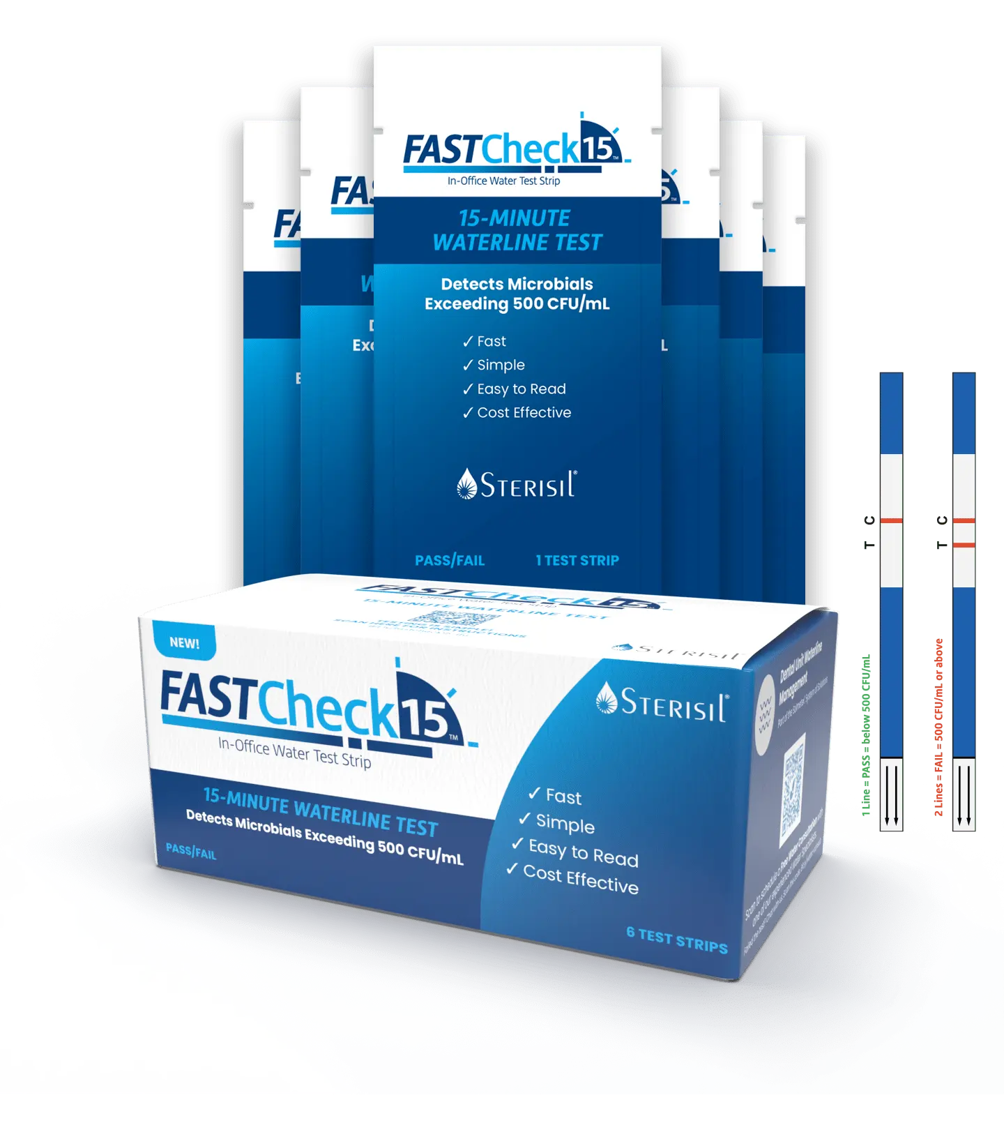 Sterisil® FastCheck 15® In-Office Water Test Strip - Pack of 6