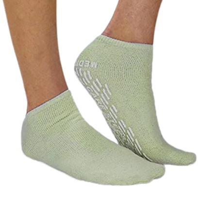 Care Steps Patient Safety Footwear, Single Tread, Slip Resistant, Child, Moss Green, 48/cs