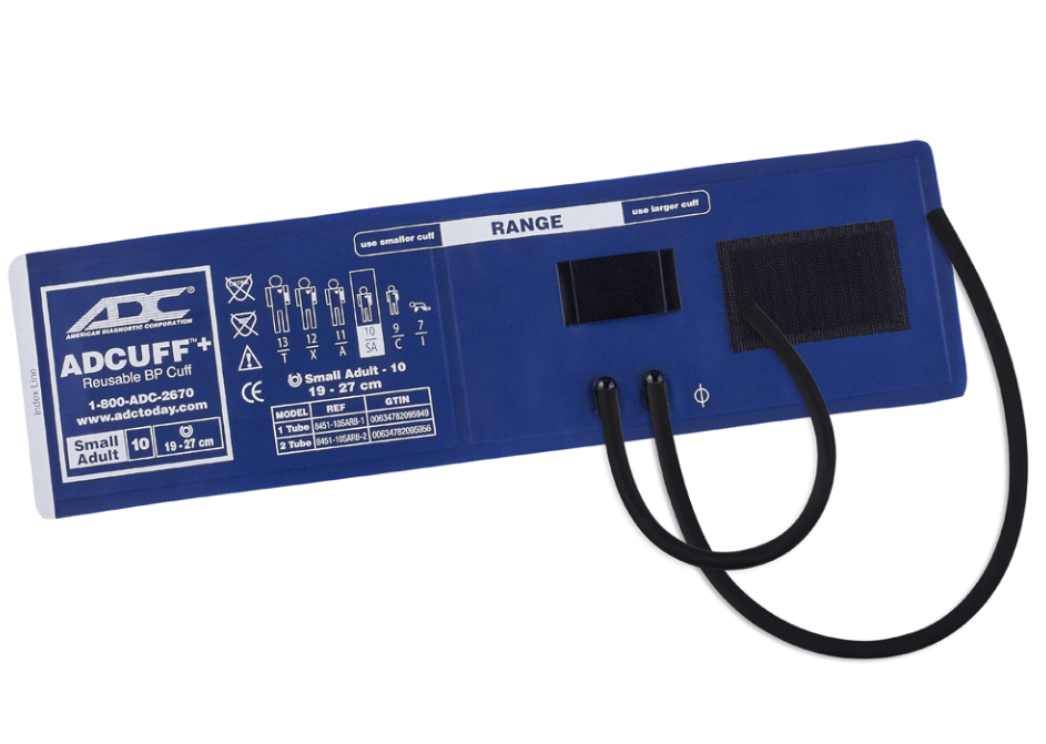 ADCUFF+, 1-Piece Cuff, 2 Tube Small Adult, Royal Blue, Latex-Free (LF)