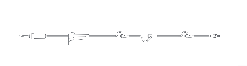 IV Set, Basic, 10 Drops Per mL, 83" Length, Non-Vented, Roller Clamp, (2) Sure-Lok® Needle-Free Y-Sites, Pre-Pierced Y-Site, Rotating Male Luer Lok, 50/cs 