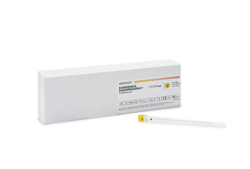 Cannula, RF Radiopaque, 20G x 100mm, 10mm Active Tip, Curved Sharp, Sterile, 10/cs (Rx) 