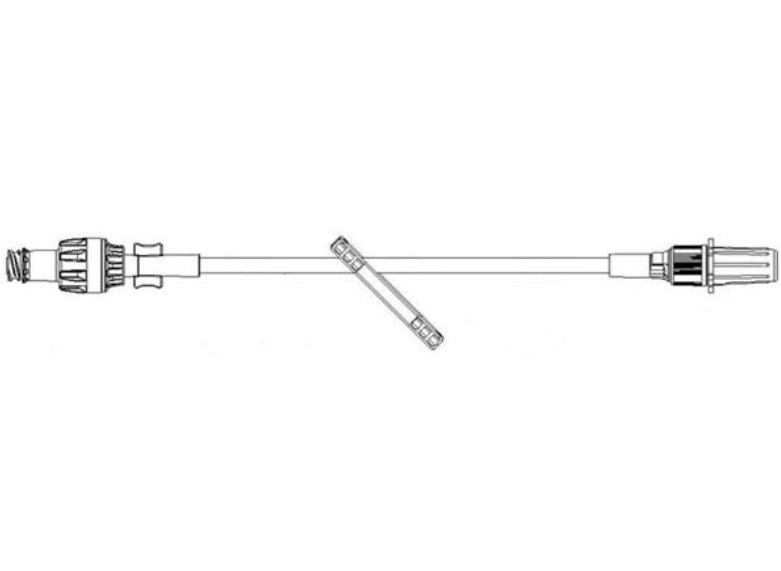 One-Link Catheter Extension Set, Straight, Standard Bore, Needle-Free IV Connector with Neutral Fluid Displacement, Power Injectable (325 psi), Male Luer Lock Adapter with Retractable Collar, 0.59 ml, 200/cs (Rx) 