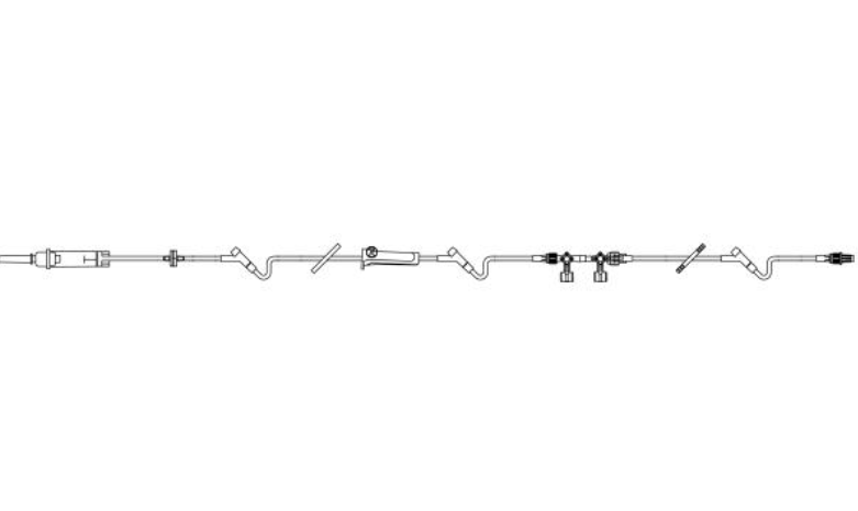 Continu-Flo Solution Set, Non-Vented Spike, (2) Interlink Injection Sites, Plus 4-Way Stopcock Manifold Extension Set with Interlink Injection Site, 10 drops/ml, 89" Length, 48/cs (Rx) 