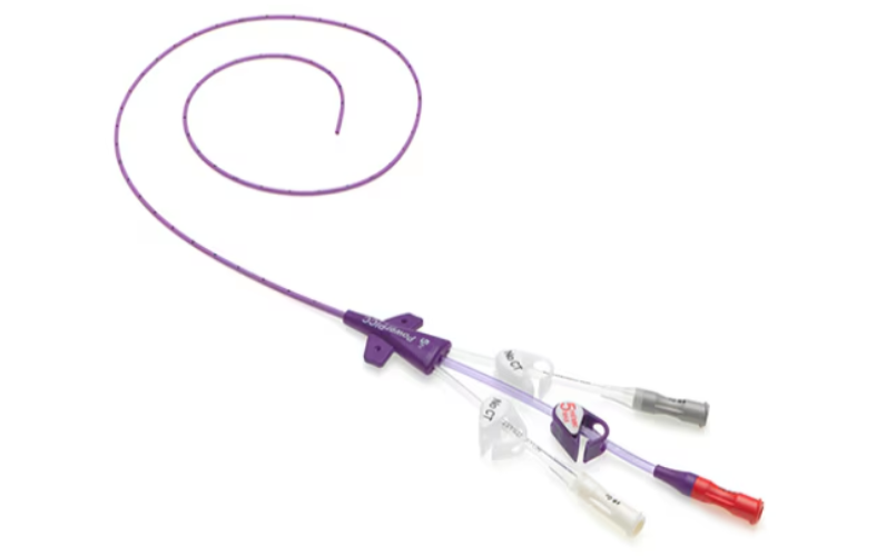 Provena POWERPICC Catheter Maximal Barrier Plus Nursing Tray, 5F, Triple Lumen, GuardIVa Antimicrobial Hemostatic IV Dressing, Probe Cover, Sherlock 3CG Technology, 3/cs 
