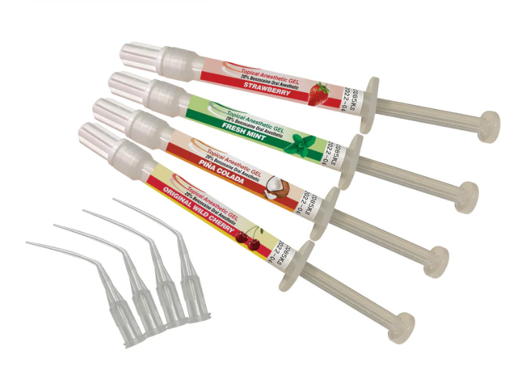 Topical Anesthetic Gel, Prefilled Unit Dose Syringe, Cherry, 4 x 1.2g/pk 