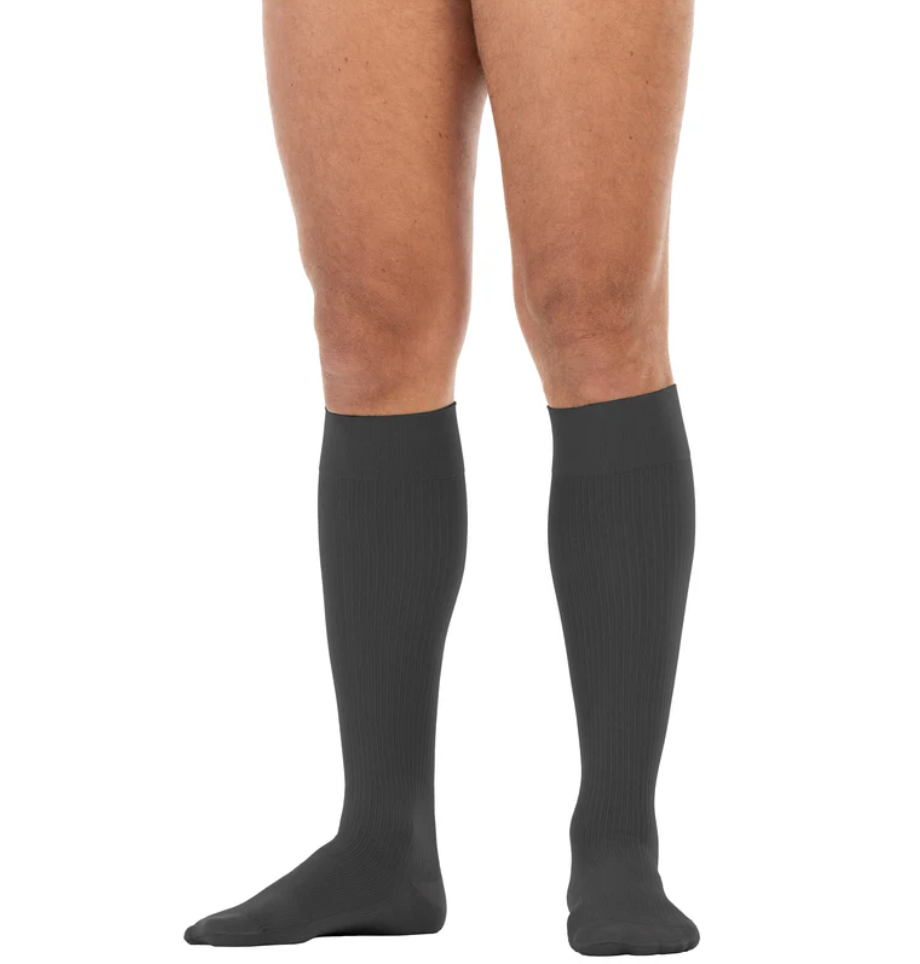 BSN Medical/Jobst For Men Knee High w/SoftFit Band, 20-30 mmHg, Anthracite, XL, Long, Full Calf