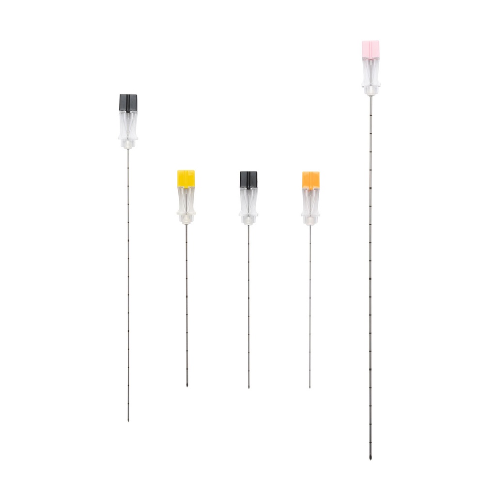 Quincke Needle, Metric Mark, Echogenic Stylet Tip, 22G x 3½", Black, Sterile, 25/bx 