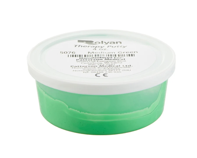 Therapy Putty, Medium, Green, 4 oz, 10/pk 
