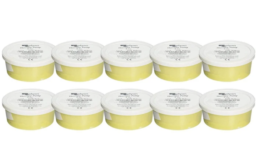 Therapy Putty, Soft, Yellow, 4 oz, 10/pk 