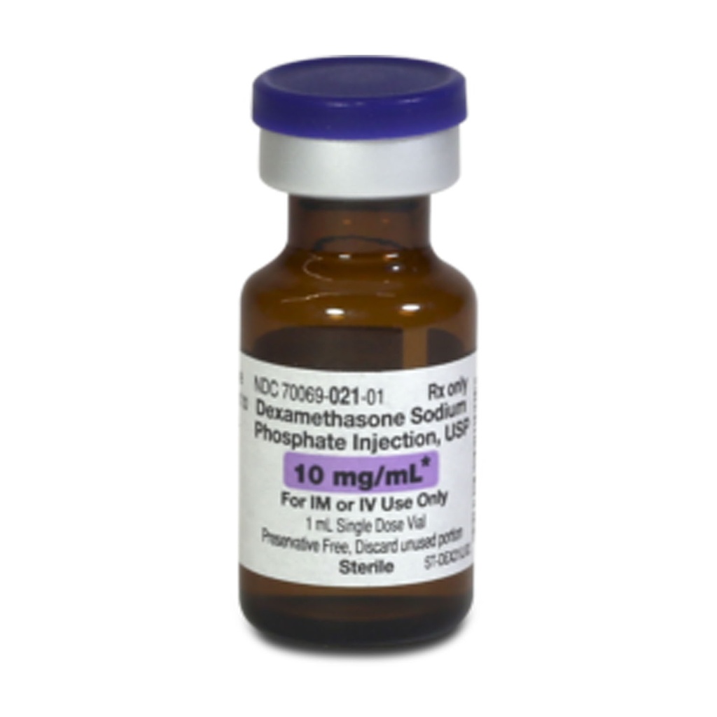 Dexamethasone Sodium Phosphate Injection, 10mg/1mL, 25/ctn (Rx) 