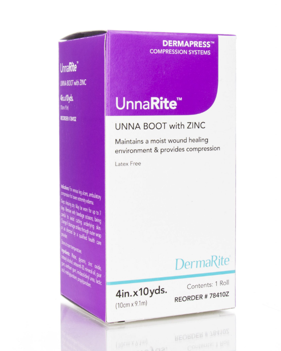 UnnaRite Unna Boot, Zinc Oxide, 4" x 10 yds, 1/bx 