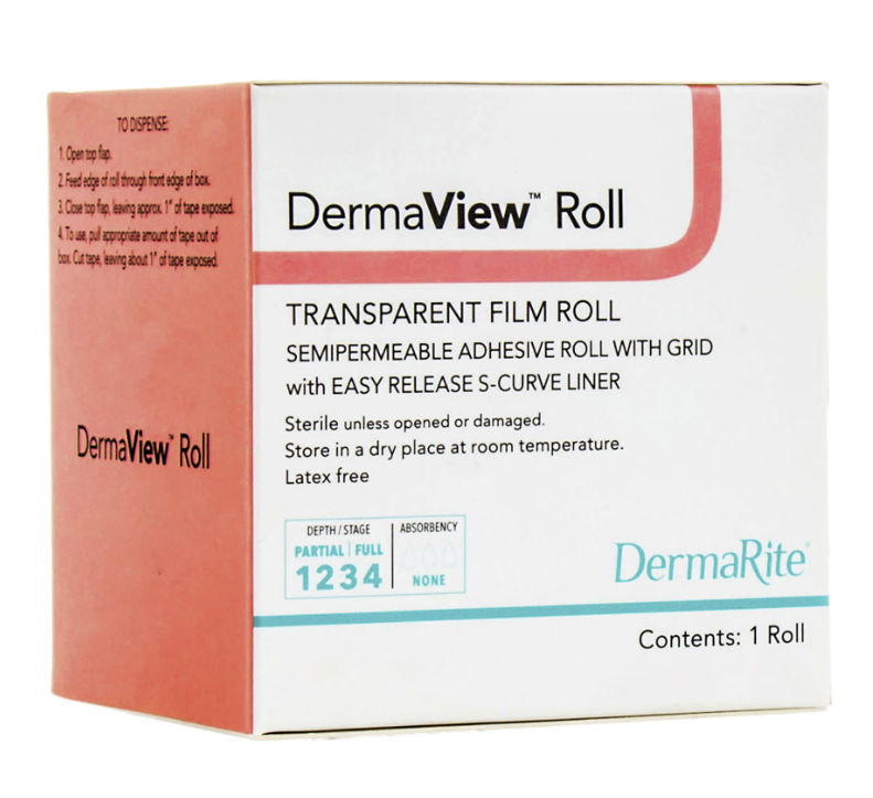 DermaView Transparent Film Dressing, Roll, 4"x11yds, 1/bx 