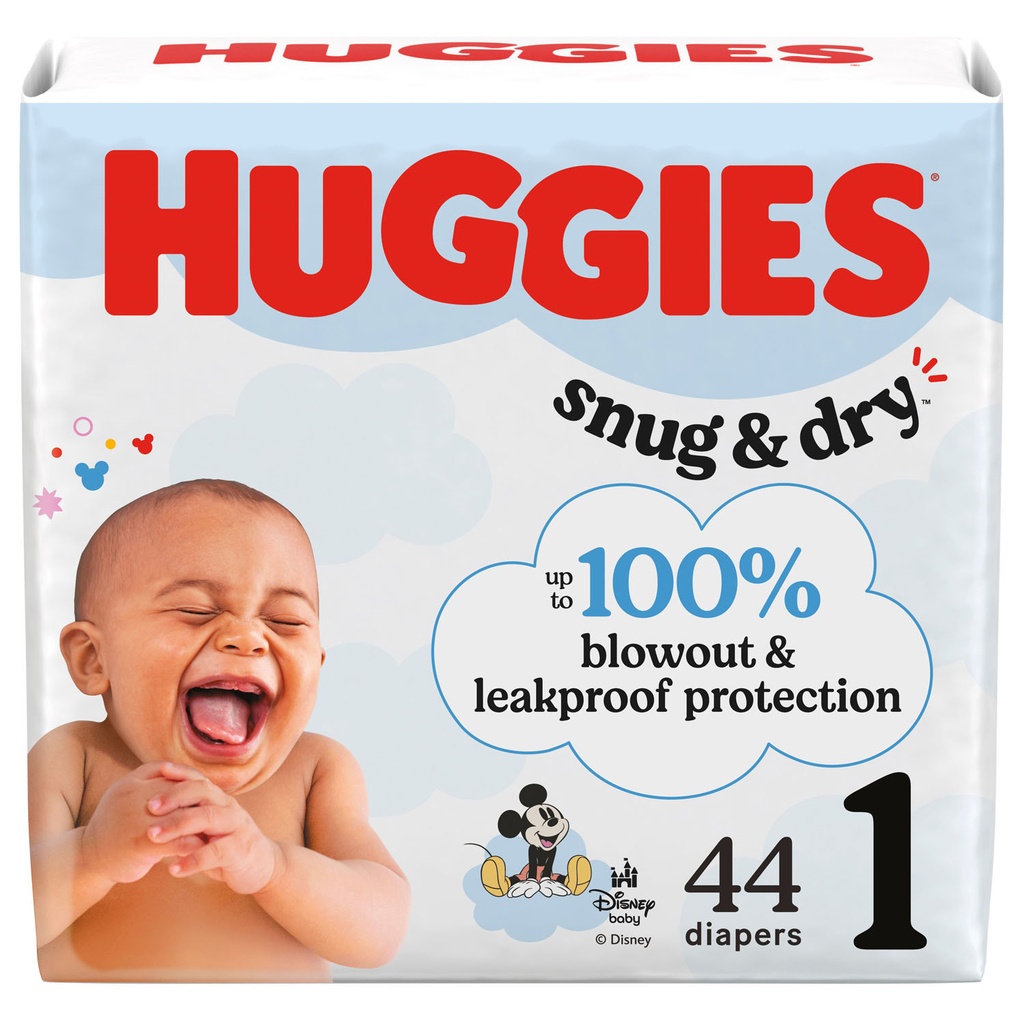 Diaper, Huggies Snug & Dry, Size 1, Jumbo Pack, 44/pk, 4 pk/cs