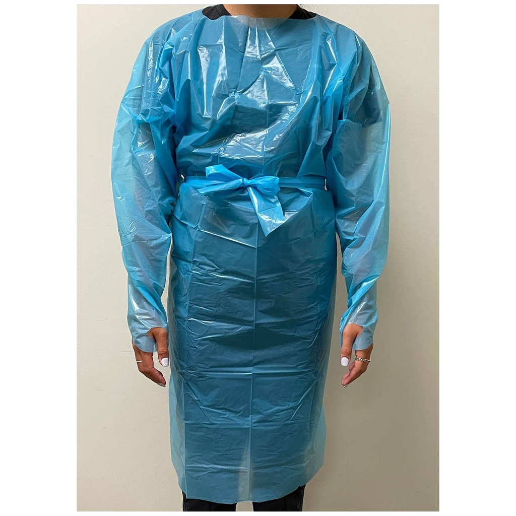 Isolation Gown, Blue, Poly, 75/cs