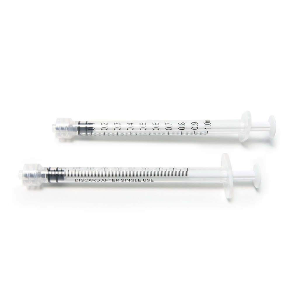 Hypodermic Standard Syringe, Disposable, 1mL (Low Dead Space) 100/bx, 20 bx/cs