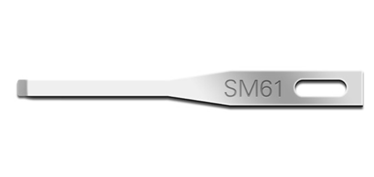 Mini Surgical Blade, Swann Morton, Size 61SB, Stainless Steel, Single Bevel, Sterile (5911) 25/bx 