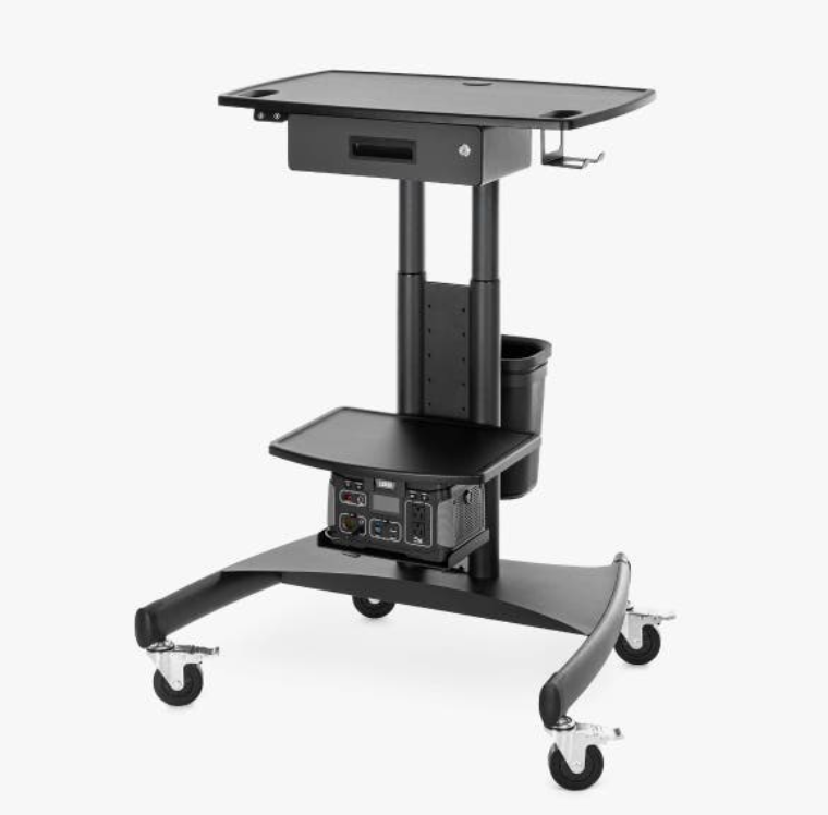 Luxor Mobile Battery Powered Workstation w/Adjustable Height