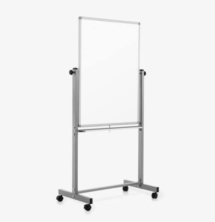 Luxor Dry Erase Magnetic Mobile Porcelain White Board, 30x40, Double Sided